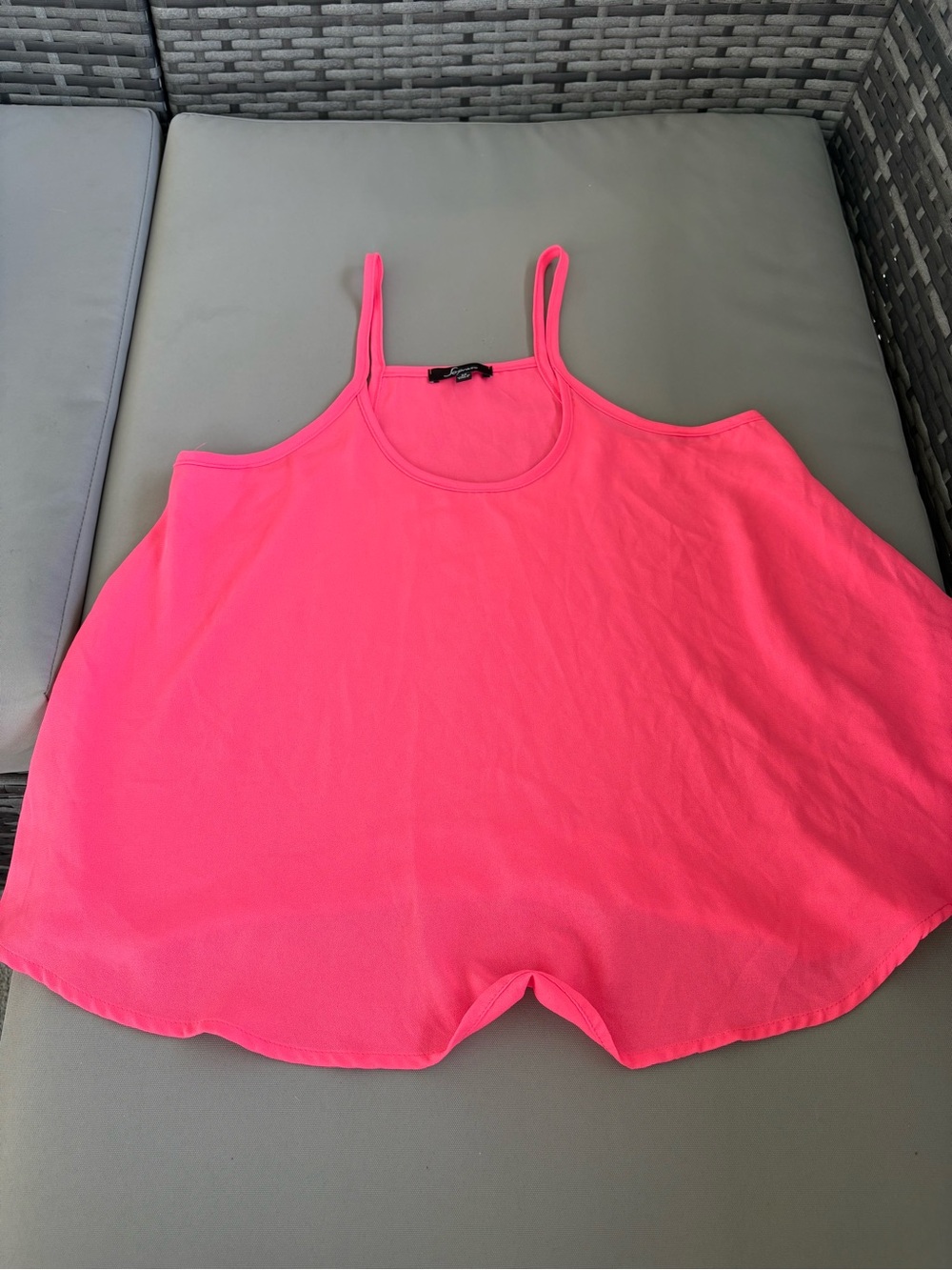 Soprano Neon Pink Spaghetti Strap Crop Tank
